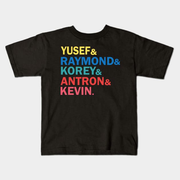 when they see us, central park 5, Yusef, Raymond, Korey, Antron & Kevin  korey wise Kids T-Shirt by FatTize